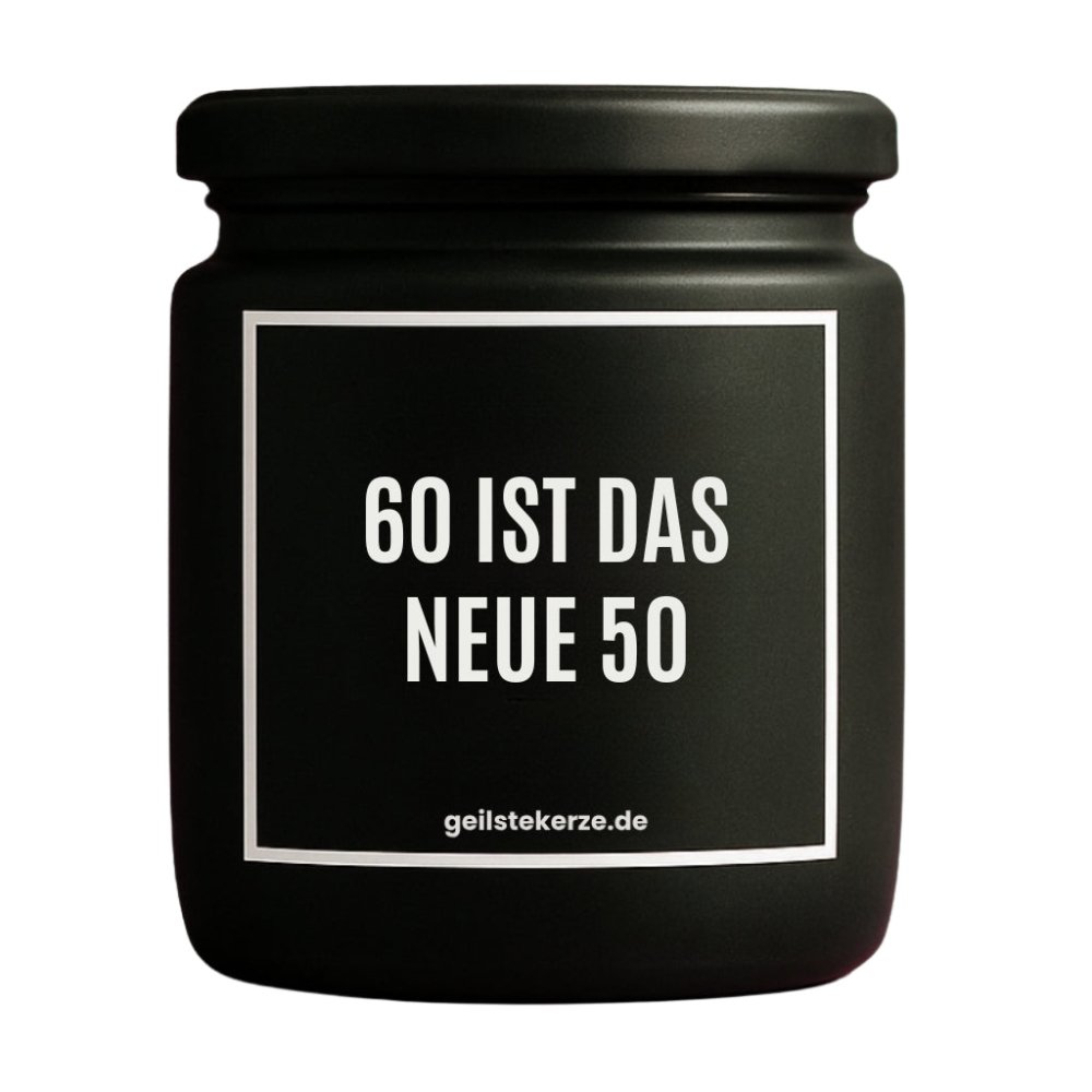 Duftkerze mit Spruch von geilstekerze ist der neue Geschenketrend. Diese witzige Kerze Vegane Bio-Kerze mit Spruch – 60 IST DAS NEUE 50 brennt mega lange sagenhafte 80 Stunde, hochwertige ätherische Öle schaffen beste Duftverteilung. Mit 1400 lustigen Sprüchen perfekt zum Verschenken. Handgemacht in Deutschland von geilstekerze.de -Die beste Duftkerze die du kaufen kannst.