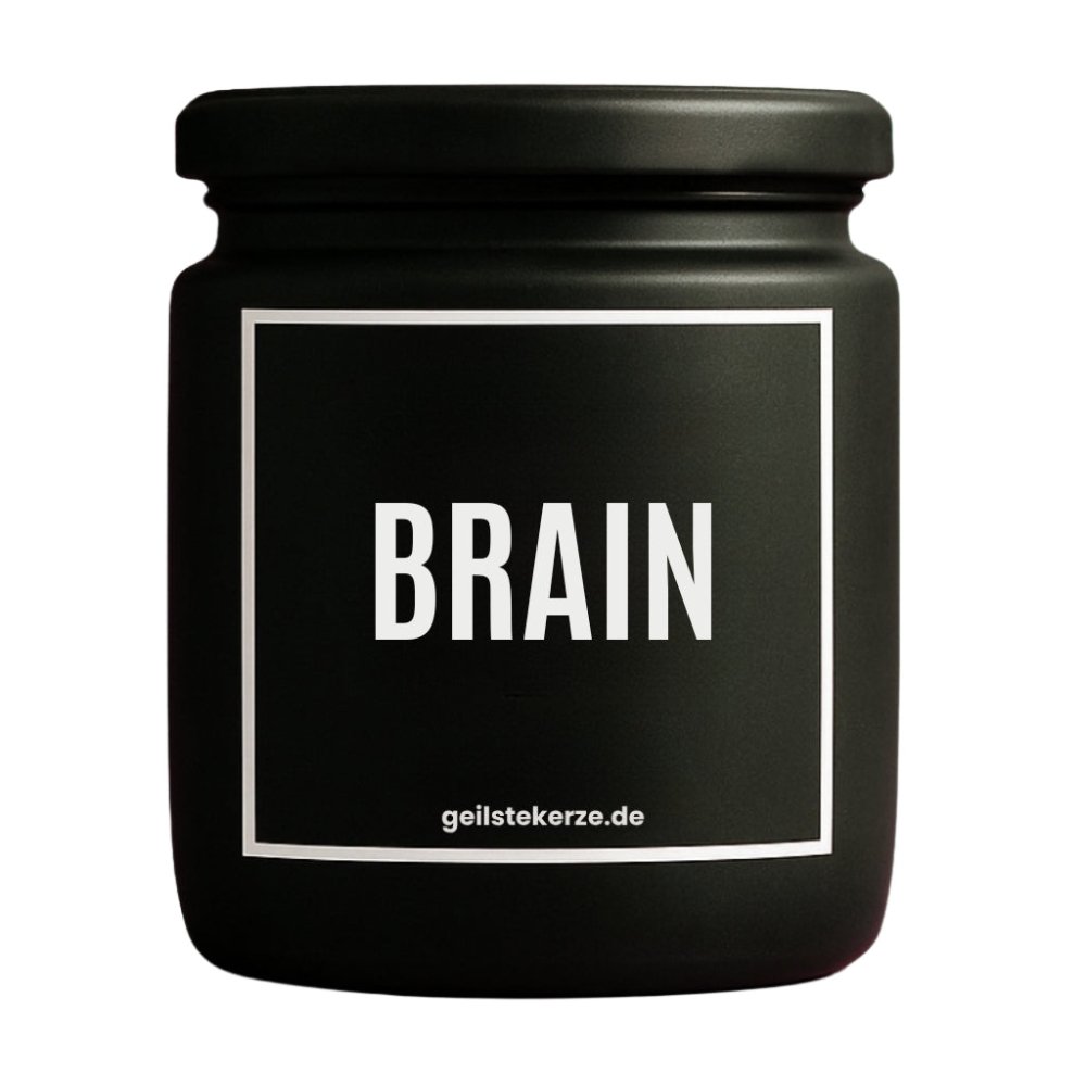 Duftkerze mit Spruch von geilstekerze ist der neue Geschenketrend. Diese witzige Kerze Vegane Bio-Kerze mit Spruch – BRAIN brennt mega lange sagenhafte 80 Stunde, hochwertige ätherische Öle schaffen beste Duftverteilung. Mit 1400 lustigen Sprüchen perfekt zum Verschenken. Handgemacht in Deutschland von geilstekerze.de -Die beste Duftkerze die du kaufen kannst.
