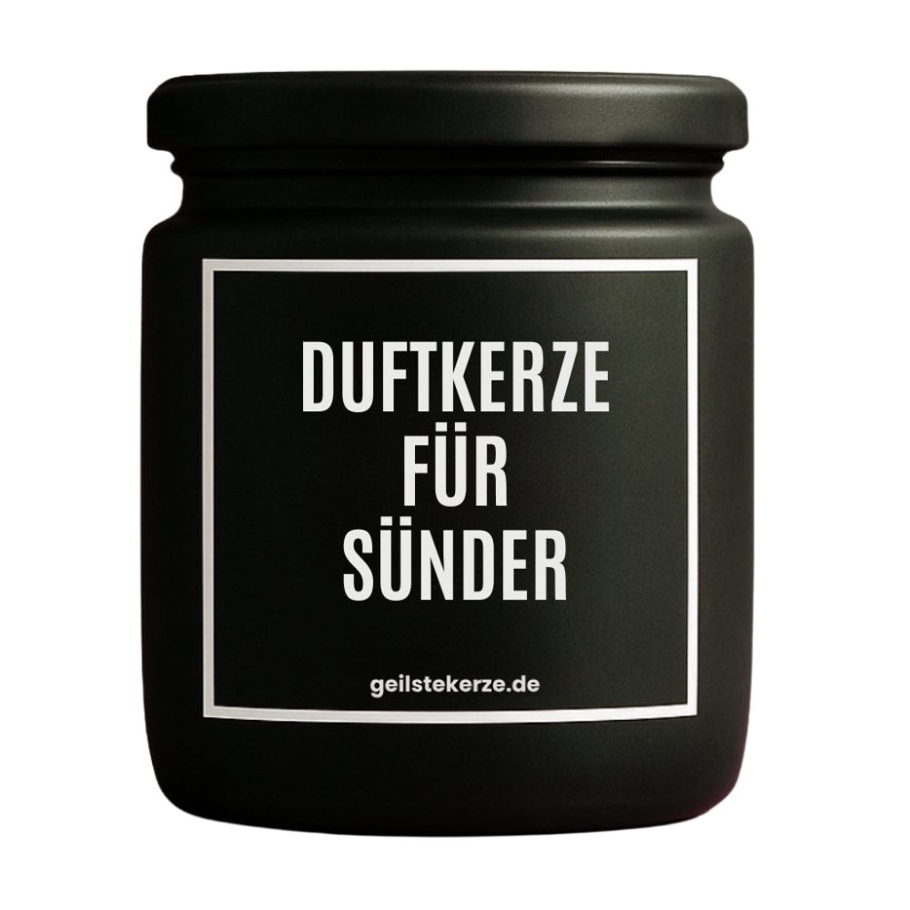 Duftkerze mit Spruch von geilstekerze ist der neue Geschenketrend. Diese witzige Kerze Vegane Bio-Kerze mit Spruch – DUFTKERZE FÜR SÜNDER brennt mega lange sagenhafte 80 Stunde, hochwertige ätherische Öle schaffen beste Duftverteilung. Mit 1400 lustigen Sprüchen perfekt zum Verschenken. Handgemacht in Deutschland von geilstekerze.de -Die beste Duftkerze die du kaufen kannst.