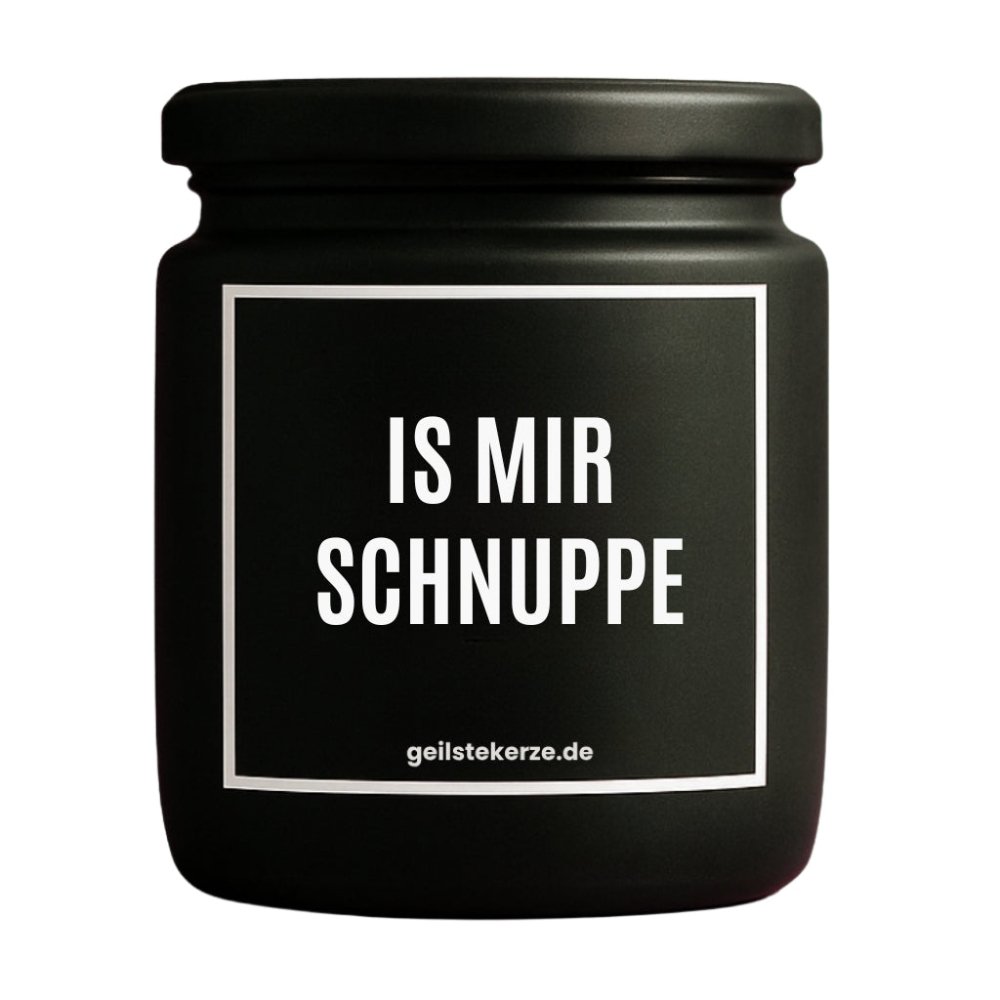 Duftkerze mit Spruch von geilstekerze ist der neue Geschenketrend. Diese witzige Kerze Vegane Bio-Kerze mit Spruch – IS MIR SCHNUPPE brennt mega lange sagenhafte 80 Stunde, hochwertige ätherische Öle schaffen beste Duftverteilung. Mit 1400 lustigen Sprüchen perfekt zum Verschenken. Handgemacht in Deutschland von geilstekerze.de -Die beste Duftkerze die du kaufen kannst.