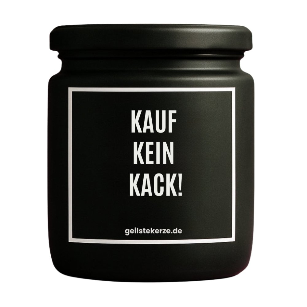 Duftkerze mit Spruch von geilstekerze ist der neue Geschenketrend. Diese witzige Kerze Vegane Bio-Kerze mit Spruch – KAUF KEIN KACK! brennt mega lange sagenhafte 80 Stunde, hochwertige ätherische Öle schaffen beste Duftverteilung. Mit 1400 lustigen Sprüchen perfekt zum Verschenken. Handgemacht in Deutschland von geilstekerze.de -Die beste Duftkerze die du kaufen kannst.