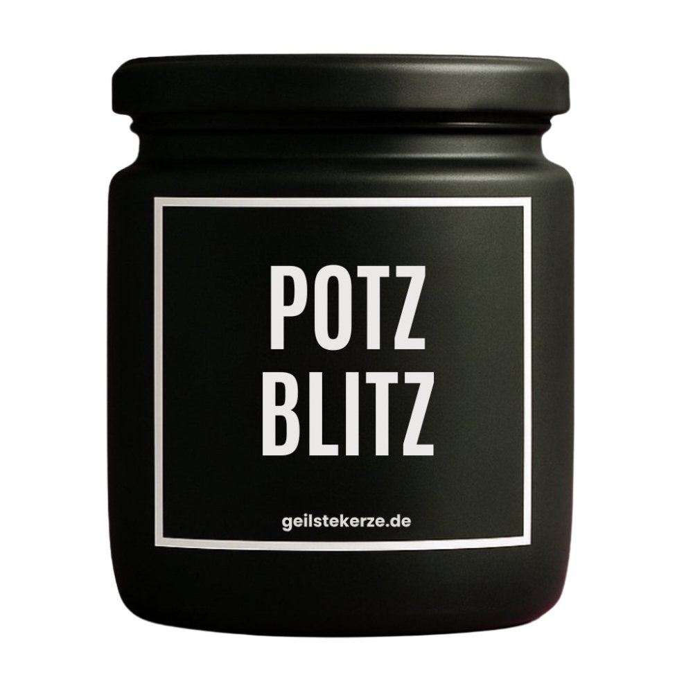 Duftkerze mit Spruch von geilstekerze ist der neue Geschenketrend. Diese witzige Kerze Vegane Bio-Kerze mit Spruch – POTZBLITZ brennt mega lange sagenhafte 80 Stunde, hochwertige ätherische Öle schaffen beste Duftverteilung. Mit 1400 lustigen Sprüchen perfekt zum Verschenken. Handgemacht in Deutschland von geilstekerze.de -Die beste Duftkerze die du kaufen kannst.
