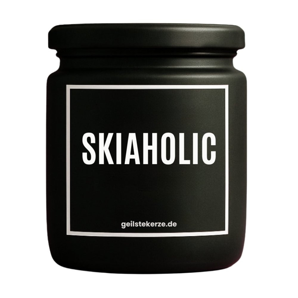 Duftkerze mit Spruch von geilstekerze ist der neue Geschenketrend. Diese witzige Kerze Vegane Bio-Kerze mit Spruch – SKIAHOLIC brennt mega lange sagenhafte 80 Stunde, hochwertige ätherische Öle schaffen beste Duftverteilung. Mit 1400 lustigen Sprüchen perfekt zum Verschenken. Handgemacht in Deutschland von geilstekerze.de -Die beste Duftkerze die du kaufen kannst.