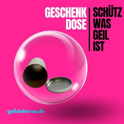 geilstekerze Geschenkdose grau | DOSE VOLLER LIEBE