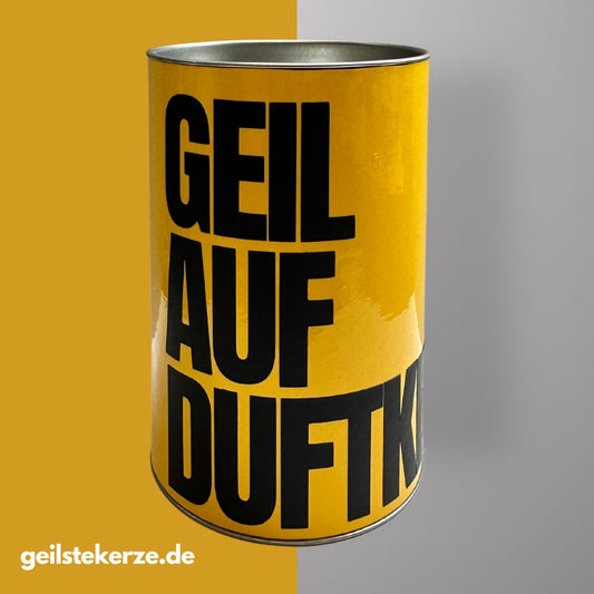 geilstekerze Geschenkdose gelb | GEIL AUF DUFTKERZE