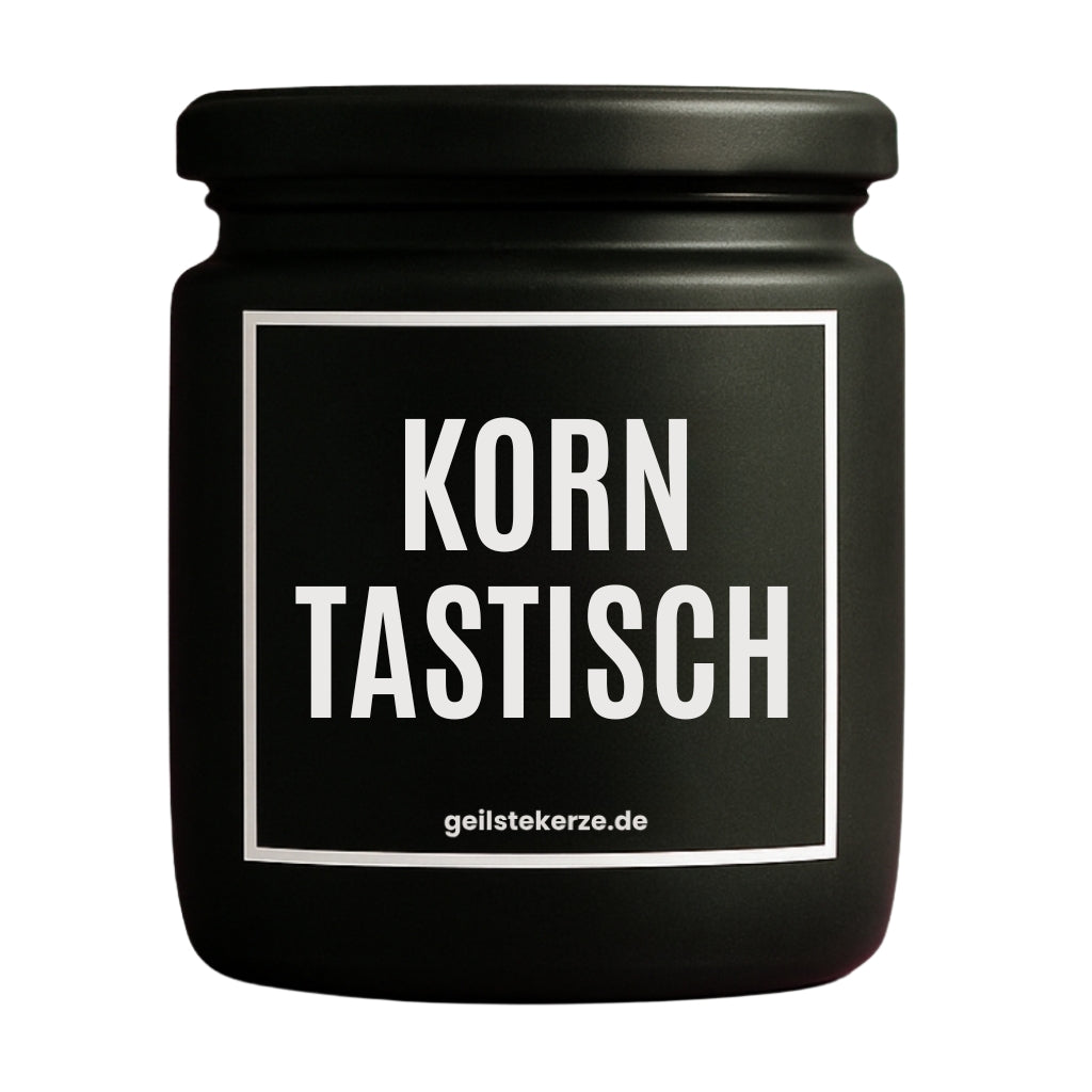 Erste von künstlicher Intelligenz kreierte Vegane Bio-Kerze mit Spruch – KORNTASTISCH Mega lange Brenndauer von 80 Stunde, hochwertige ätherische Öle schaffen beste Duftverteilung. Mit 1400 lustigen Sprüchen perfekt zum Verschenken. Handgemacht in Deutschland von geilstekerze.de -Die beste Duftkerze die du kaufen kannst.