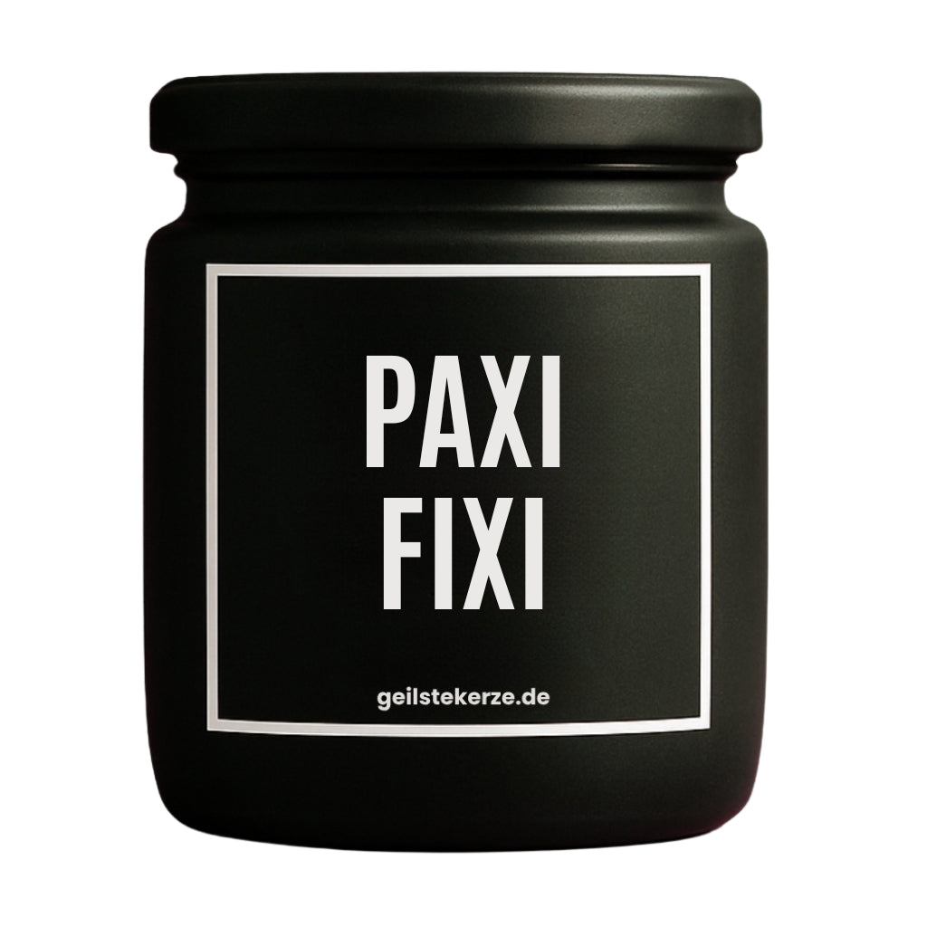 Erste von künstlicher Intelligenz kreierte Vegane Bio-Kerze mit Spruch – PAXI FIXI Mega lange Brenndauer von 80 Stunde, hochwertige ätherische Öle schaffen beste Duftverteilung. Mit 1400 lustigen Sprüchen perfekt zum Verschenken. Handgemacht in Deutschland von geilstekerze.de -Die beste Duftkerze die du kaufen kannst.