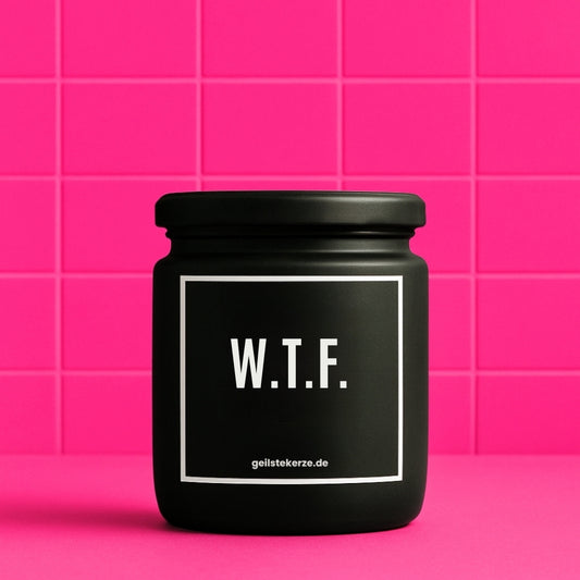 Erste von künstlicher Intelligenz kreierte Vegane Bio-Kerze mit Spruch – Duftkerze I W.T.F. „what the fuck“ Mega lange Brenndauer von 80 Stunde, hochwertige ätherische Öle schaffen beste Duftverteilung. Mit 1400 lustigen Sprüchen perfekt zum Verschenken. Handgemacht in Deutschland von geilstekerze.de -Die beste Duftkerze die du kaufen kannst.