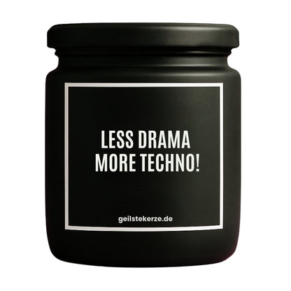Erste von künstlicher Intelligenz kreierte Vegane Bio-Kerze mit Spruch – LESS DRAMA MORE TECHNO! Mega lange Brenndauer von 80 Stunde, hochwertige ätherische Öle schaffen beste Duftverteilung. Mit 1400 lustigen Sprüchen perfekt zum Verschenken. Handgemacht in Deutschland von geilstekerze.de -Die beste Duftkerze die du kaufen kannst.