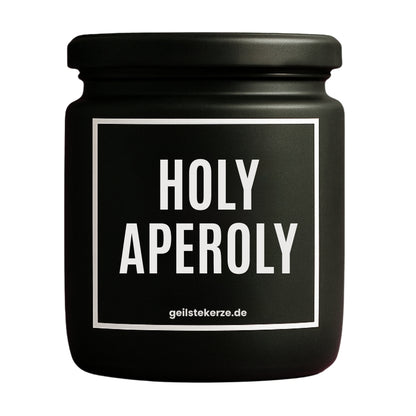 Erste von künstlicher Intelligenz kreierte Vegane Bio-Kerze mit Spruch – HOLY APEROLY Mega lange Brenndauer von 80 Stunde, hochwertige ätherische Öle schaffen beste Duftverteilung. Mit 1400 lustigen Sprüchen perfekt zum Verschenken. Handgemacht in Deutschland von geilstekerze.de -Die beste Duftkerze die du kaufen kannst.