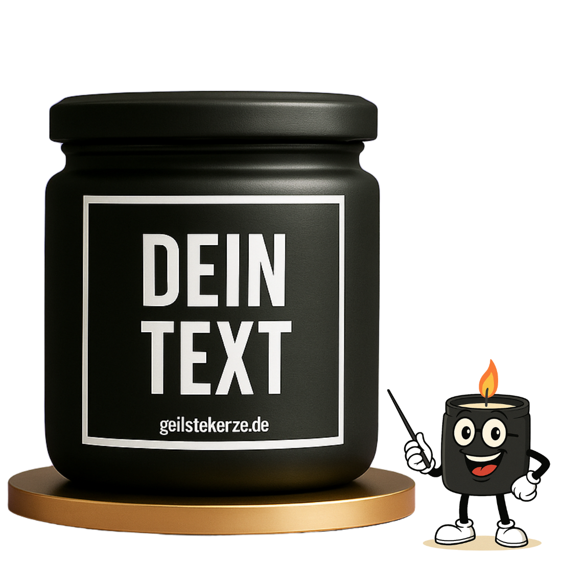 Personalisiere deine Duftkerze individuell und persönlich mit deinem Text, Symbol oder Logo. Geschenke Trend 2025