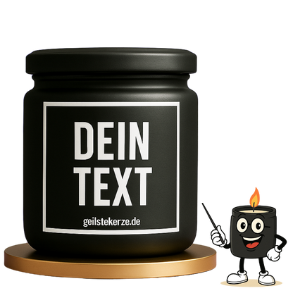 Erste von künstlicher Intelligenz kreierte Vegane Bio-Kerze mit Spruch – DEIN TEXT personalisiere deine geilstekerze Mega lange Brenndauer von 80 Stunde, hochwertige ätherische Öle schaffen beste Duftverteilung. Mit 1400 lustigen Sprüchen perfekt zum Verschenken. Handgemacht in Deutschland von geilstekerze.de -Die beste Duftkerze die du kaufen kannst.