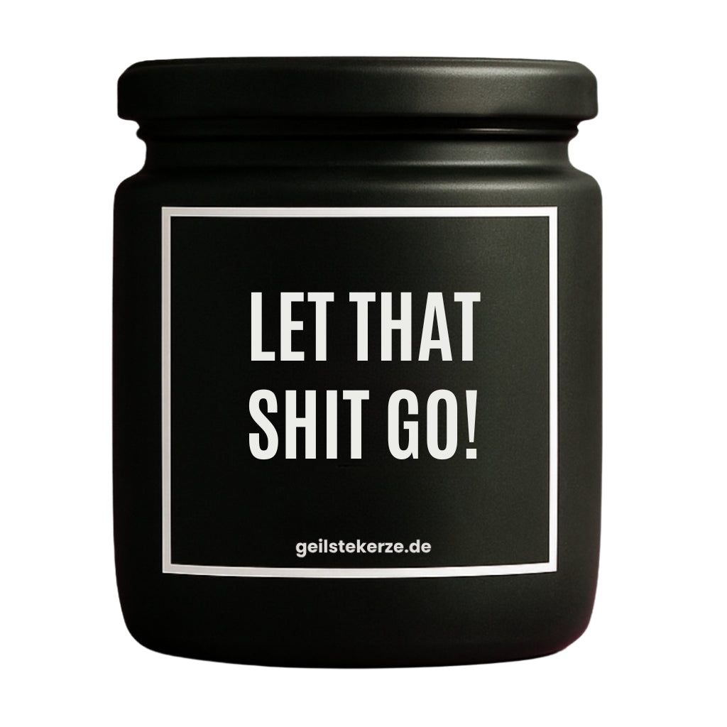 Erste von künstlicher Intelligenz kreierte Vegane Bio-Kerze mit Spruch – LET THAT SHIT GO! Mega lange Brenndauer von 80 Stunde, hochwertige ätherische Öle schaffen beste Duftverteilung. Mit 1400 lustigen Sprüchen perfekt zum Verschenken. Handgemacht in Deutschland von geilstekerze.de -Die beste Duftkerze die du kaufen kannst.