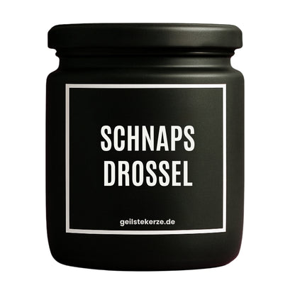 Duftkerze mit Spruch von geilstekerze ist der neue Geschenketrend. Diese witzige Kerze Vegane Bio-Kerze mit Spruch – SCHNAPSDROSSEL brennt mega lange sagenhafte 80 Stunde, hochwertige ätherische Öle schaffen beste Duftverteilung. Mit 1400 lustigen Sprüchen perfekt zum Verschenken. Handgemacht in Deutschland von geilstekerze.de -Die beste Duftkerze die du kaufen kannst.
