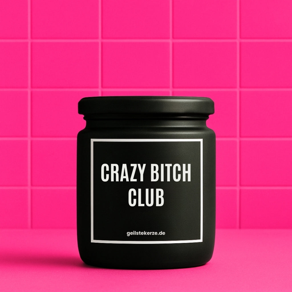 Erste von künstlicher Intelligenz kreierte Vegane Bio-Kerze mit Spruch – CRAZY BITCH CLUB Mega lange Brenndauer von 80 Stunde, hochwertige ätherische Öle schaffen beste Duftverteilung. Mit 1400 lustigen Sprüchen perfekt zum Verschenken. Handgemacht in Deutschland von geilstekerze.de -Die beste Duftkerze die du kaufen kannst.