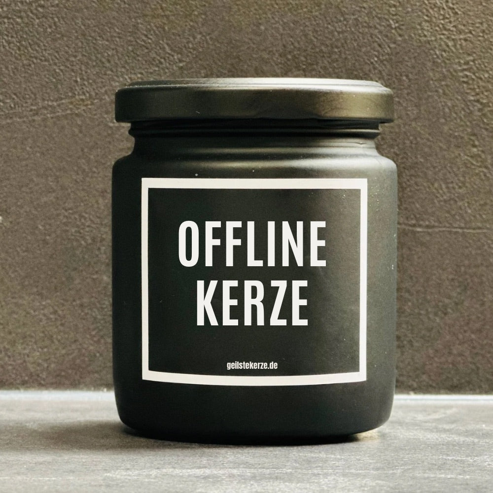 Die perfekte Kerze zum Abschalten – Offline Kerze mit Statement-Spruch – geilstekerze.de.
