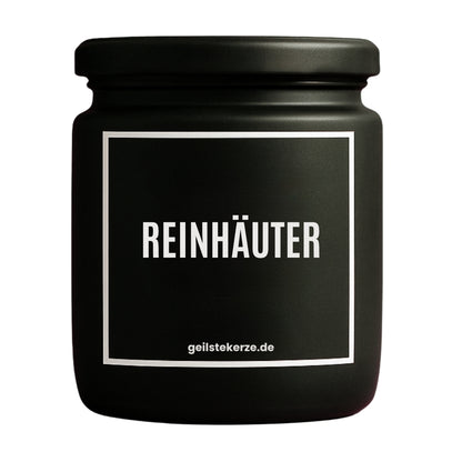 Erste von künstlicher Intelligenz kreierte Vegane Bio-Kerze mit Spruch – REINHÄUTER Mega lange Brenndauer von 80 Stunde, hochwertige ätherische Öle schaffen beste Duftverteilung. Mit 1400 lustigen Sprüchen perfekt zum Verschenken. Handgemacht in Deutschland von geilstekerze.de -Die beste Duftkerze die du kaufen kannst.