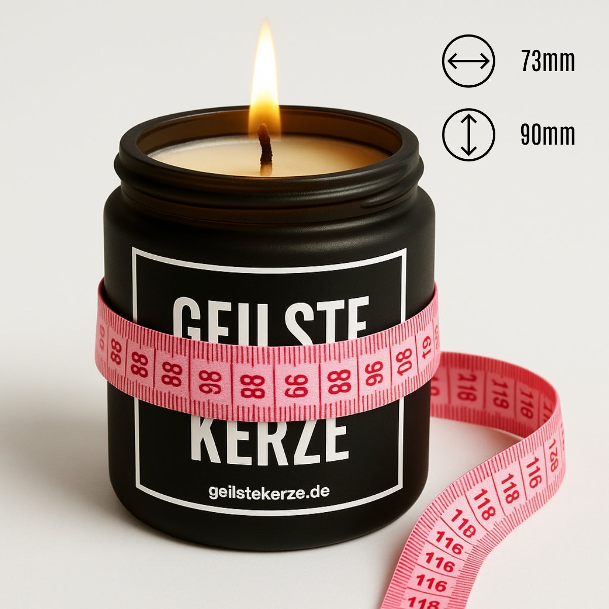 Vegane Bio-Kerze mit Spruch – DIESE KERZE MACHT: SCHÖNER, JÜNGER, GEILER!