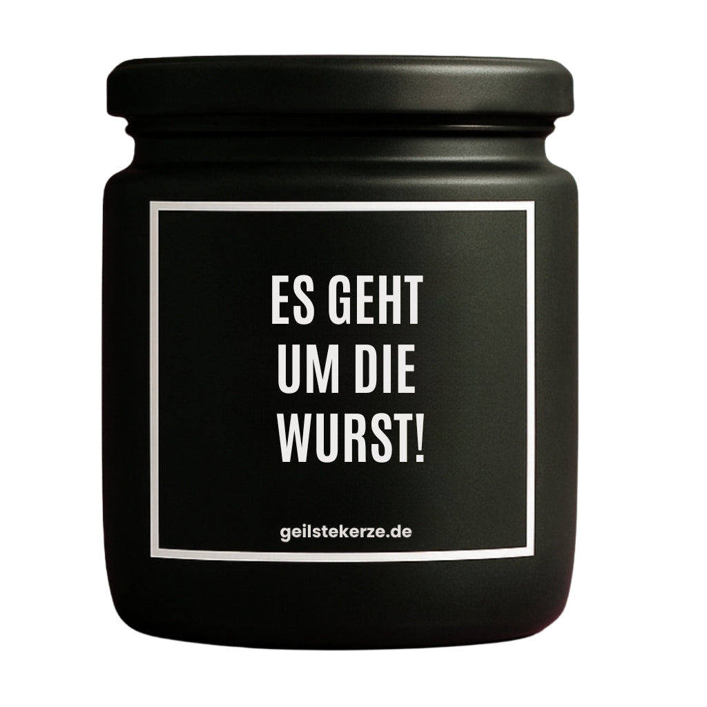 Erste von künstlicher Intelligenz kreierte Vegane Bio-Kerze mit Spruch – ES GEHT UM DIE WURST! Mega lange Brenndauer von 80 Stunde, hochwertige ätherische Öle schaffen beste Duftverteilung. Mit 1400 lustigen Sprüchen perfekt zum Verschenken. Handgemacht in Deutschland von geilstekerze.de -Die beste Duftkerze die du kaufen kannst.