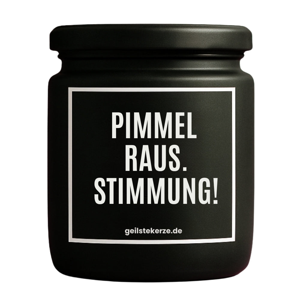 Erste von künstlicher Intelligenz kreierte Vegane Bio-Kerze mit Spruch – PIMMEL RAUS. STIMMUNG Mega lange Brenndauer von 80 Stunde, hochwertige ätherische Öle schaffen beste Duftverteilung. Mit 1400 lustigen Sprüchen perfekt zum Verschenken. Handgemacht in Deutschland von geilstekerze.de -Die beste Duftkerze die du kaufen kannst.