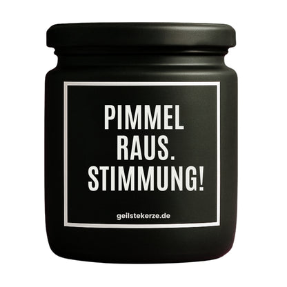 Erste von künstlicher Intelligenz kreierte Vegane Bio-Kerze mit Spruch – PIMMEL RAUS. STIMMUNG Mega lange Brenndauer von 80 Stunde, hochwertige ätherische Öle schaffen beste Duftverteilung. Mit 1400 lustigen Sprüchen perfekt zum Verschenken. Handgemacht in Deutschland von geilstekerze.de -Die beste Duftkerze die du kaufen kannst.