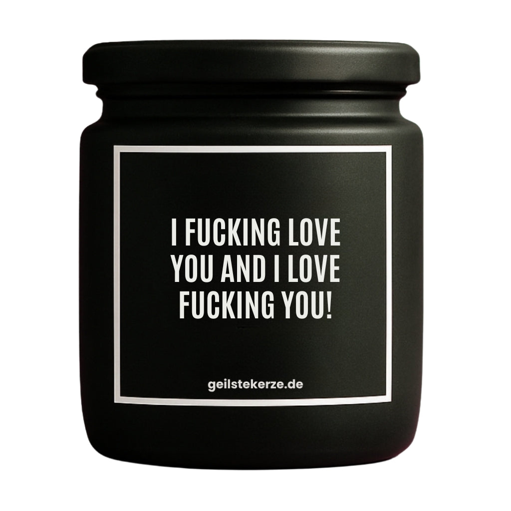 Erste von künstlicher Intelligenz kreierte Vegane Bio-Kerze mit Spruch – I FUCKING LOVE YOU AND I LOVE FUCKING YOU! Mega lange Brenndauer von 80 Stunde, hochwertige ätherische Öle schaffen beste Duftverteilung. Mit 1400 lustigen Sprüchen perfekt zum Verschenken. Handgemacht in Deutschland von geilstekerze.de -Die beste Duftkerze die du kaufen kannst.