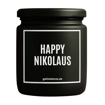 Erste von künstlicher Intelligenz kreierte Vegane Bio-Kerze mit Spruch – HAPPY NIKOLAUS Mega lange Brenndauer von 80 Stunde, hochwertige ätherische Öle schaffen beste Duftverteilung. Mit 1400 lustigen Sprüchen perfekt zum Verschenken. Handgemacht in Deutschland von geilstekerze.de -Die beste Duftkerze die du kaufen kannst.