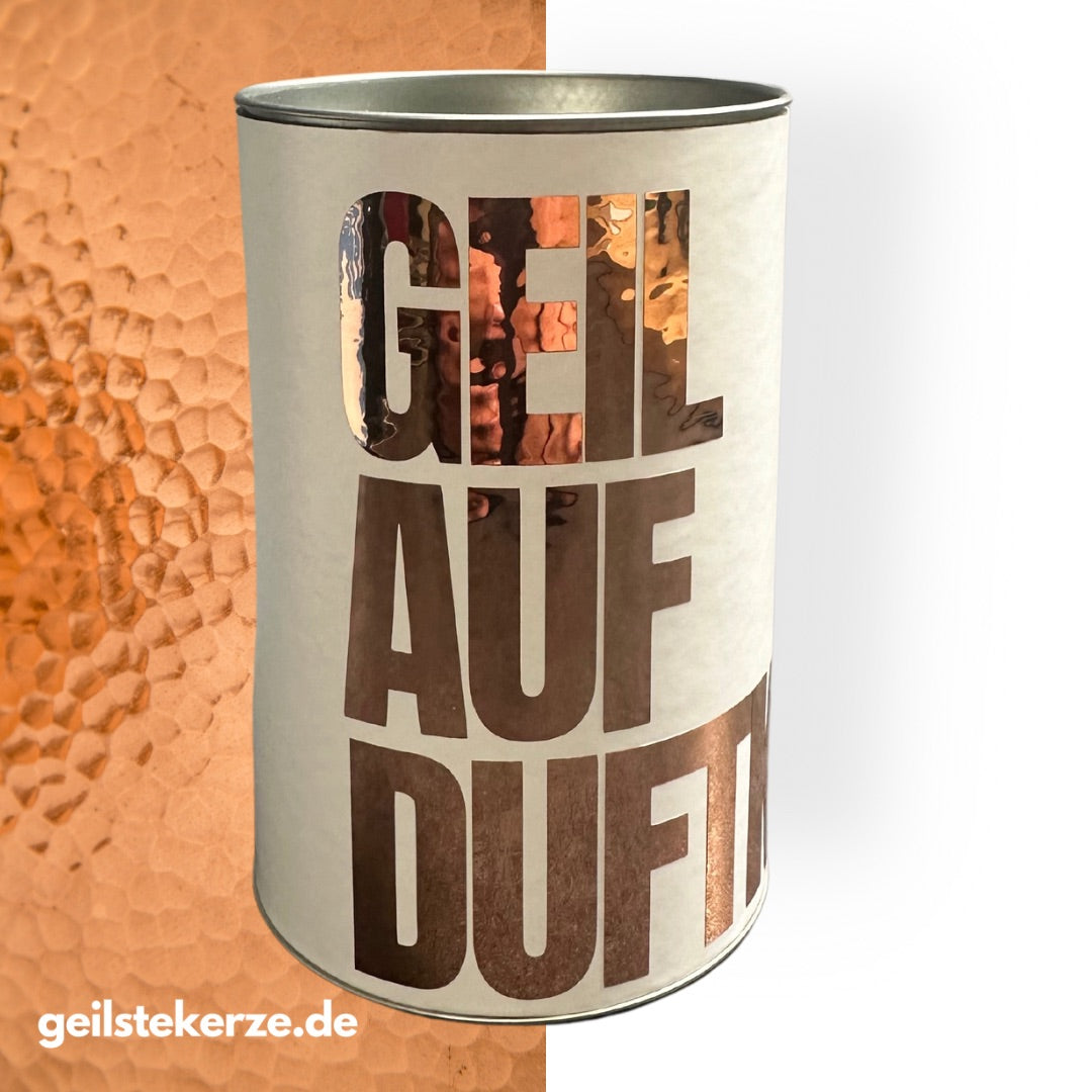 geilstekerze Geschenkdose weiß/kupfer | GEIL AUF DUFTKERZE