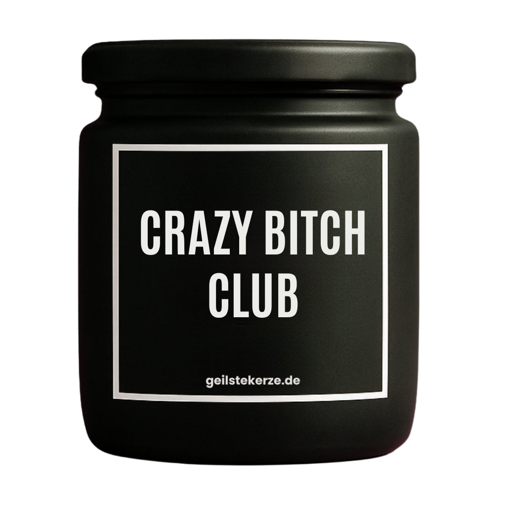 Erste von künstlicher Intelligenz kreierte Vegane Bio-Kerze mit Spruch – CRAZY BITCH CLUB Mega lange Brenndauer von 80 Stunde, hochwertige ätherische Öle schaffen beste Duftverteilung. Mit 1400 lustigen Sprüchen perfekt zum Verschenken. Handgemacht in Deutschland von geilstekerze.de -Die beste Duftkerze die du kaufen kannst.