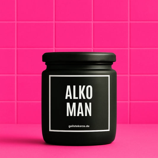 Duftkerze mit Spruch von geilstekerze ist der neue Geschenketrend. Diese witzige Kerze Vegane Bio-Kerze mit Spruch – ALKOMAN brennt mega lange sagenhafte 80 Stunde, hochwertige ätherische Öle schaffen beste Duftverteilung. Mit 1400 lustigen Sprüchen perfekt zum Verschenken. Handgemacht in Deutschland von geilstekerze.de -Die beste Duftkerze die du kaufen kannst.