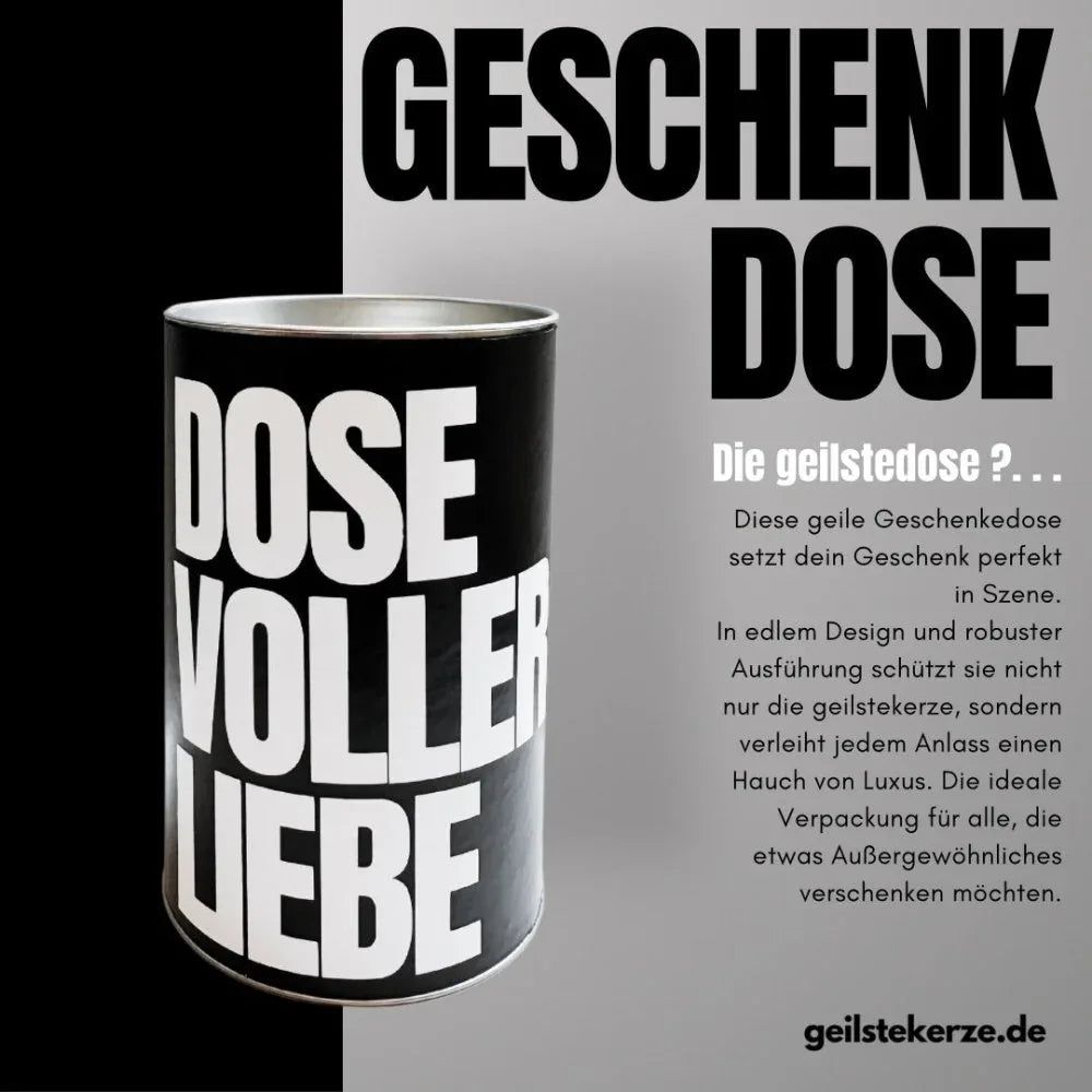 geilstekerze.de Geschenkdose - schwarz | DOSE VOLLER LIEBE