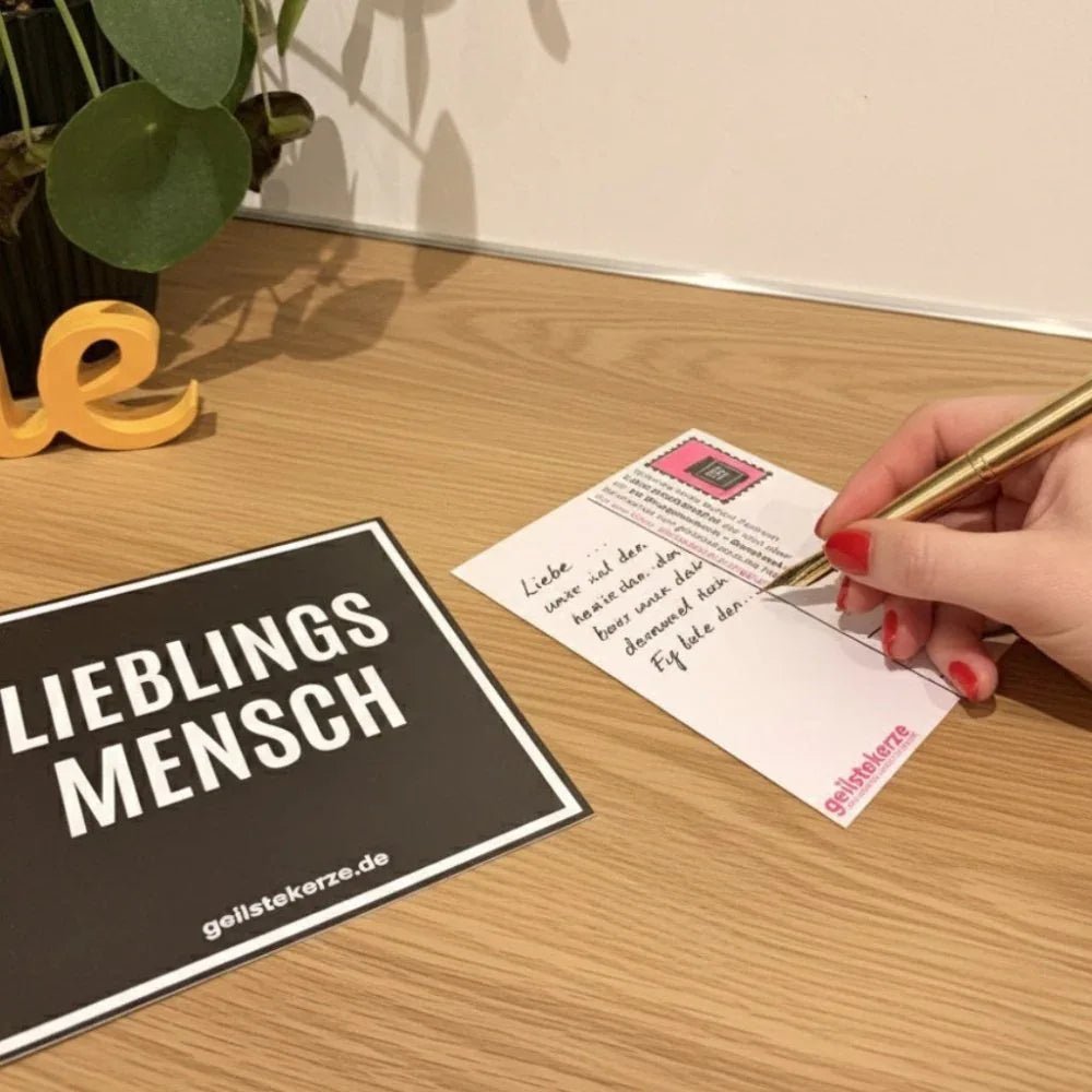 Grußkarte „LIEBLINGSMENSCH“ – geilstekerze Design