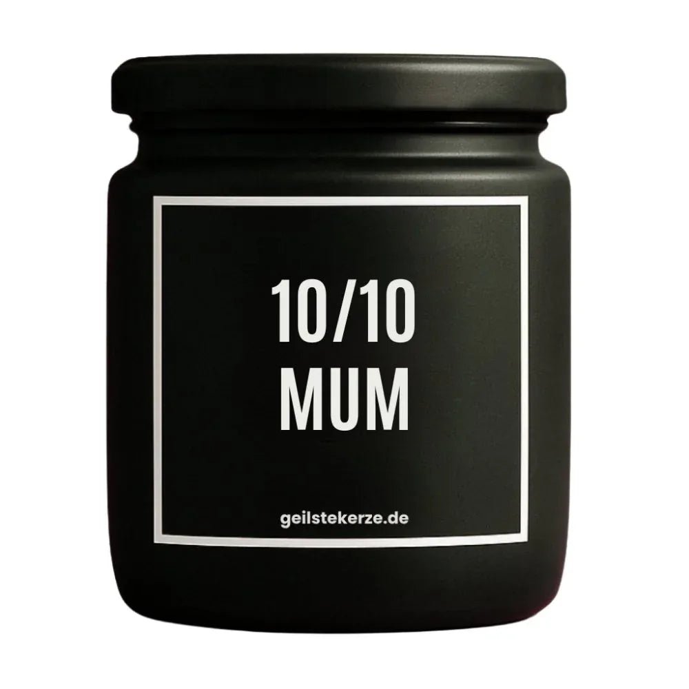 10/10 MUM Duftkerze Detail – weißes Sojawachs, handgemacht
