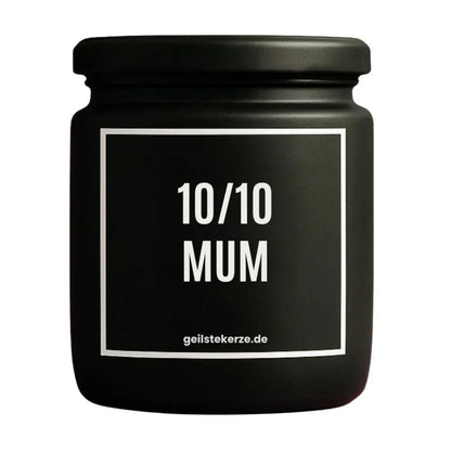 10/10 MUM Duftkerze Detail – weißes Sojawachs, handgemacht