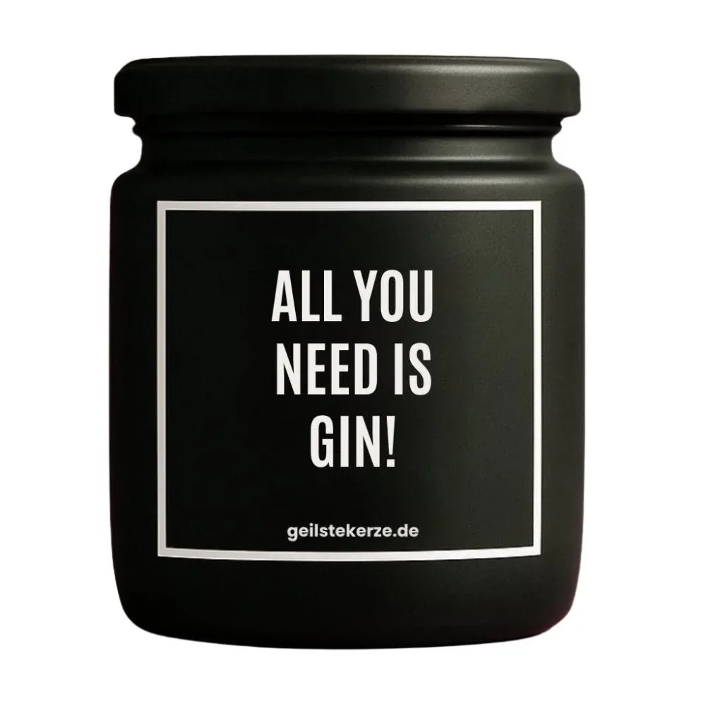 ALL YOU NEED IS GIN Duftkerze Detail – weißes Sojawachs, handgemacht
