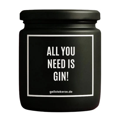 ALL YOU NEED IS GIN Duftkerze Detail – weißes Sojawachs, handgemacht