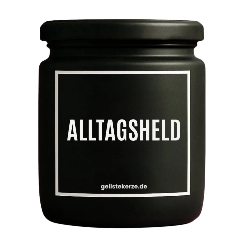 Vegane Bio-Kerze mit Spruch – ALLTAGSHELD
