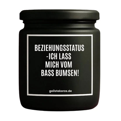 BEZIEHUNGSSTATUS BASS BUMSEN Duftkerze Detail – Sojawachs, handgemacht