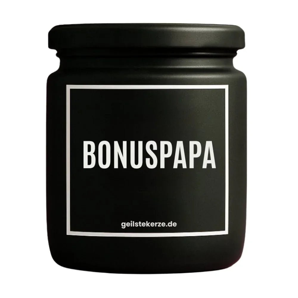 Vegane Bio-Kerze mit Spruch – BONUSPAPA
