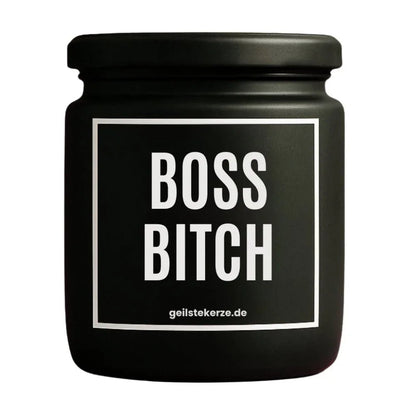 BOSS BITCH Duftkerze Detail – weißes Sojawachs, handgemacht