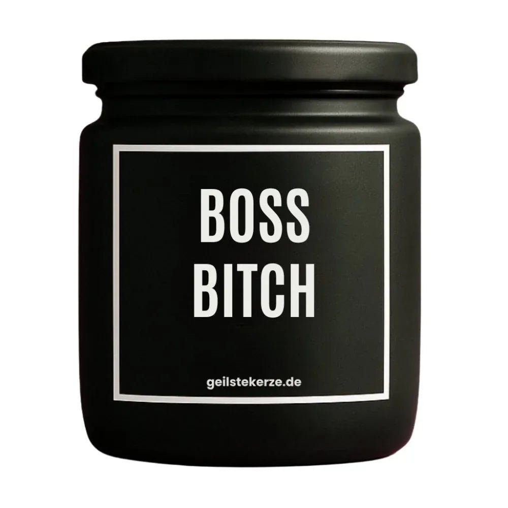 BOSS BITCH Duftkerze Detail – weißes Sojawachs, handgemacht