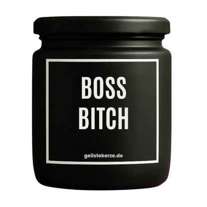 BOSS BITCH Duftkerze Detail – weißes Sojawachs, handgemacht