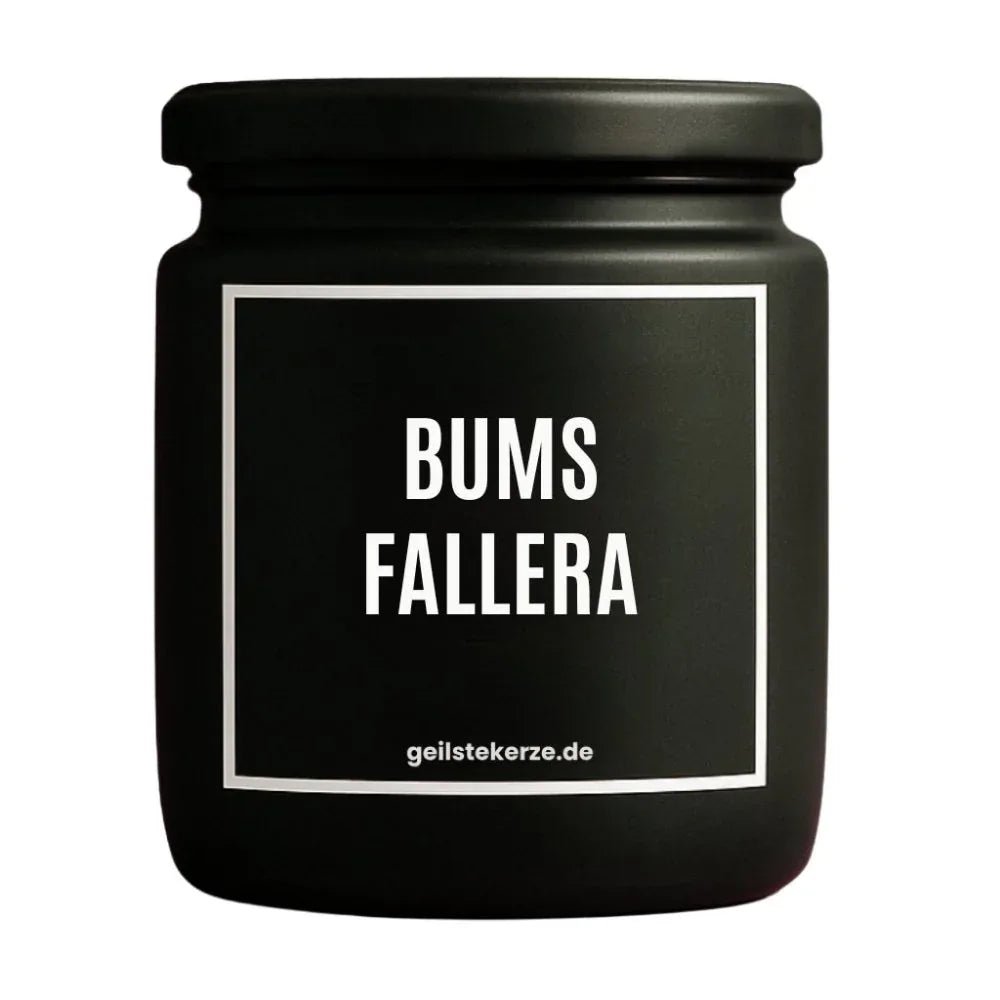 BUMS FALLERA Duftkerze Detail – weißes Sojawachs, handgemacht, geilstekerze.de