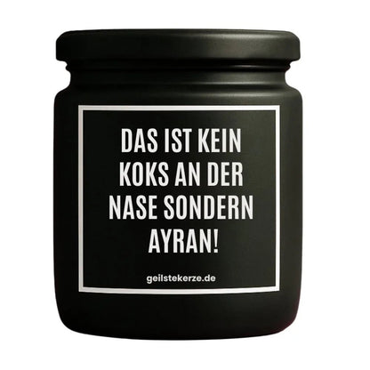 KEIN KOKS SONDERN AYRAN Duftkerze Detail – Sojawachs, handgemacht