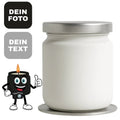 Vegane Bio-Kerze mit Spruch – DEIN FOTO & TEXT – vegane Duftkerze mit Spruch