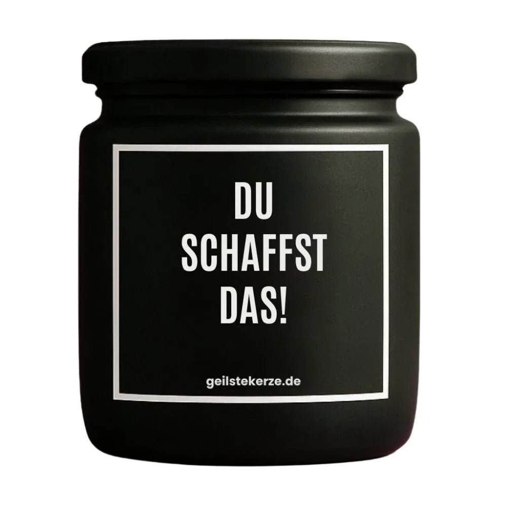 Vegane Bio-Kerze mit Spruch – DU SCHAFFST DAS