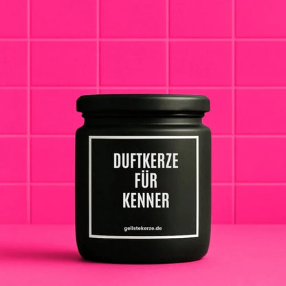 DUFTKERZE FUER KENNER im Glasgefäß – weißes Sojawachs, Etikett