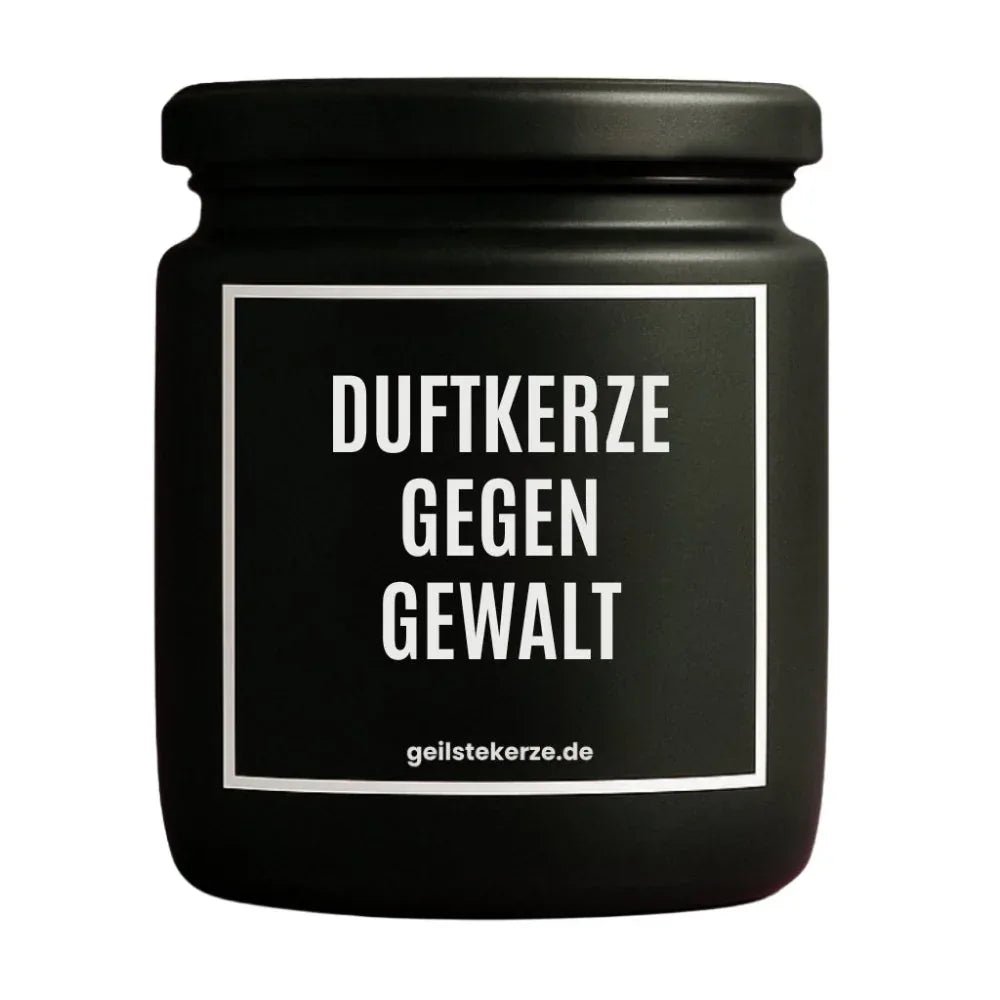 DUFTKERZE GEGEN GEWALT Detail – weißes Sojawachs, handgemacht