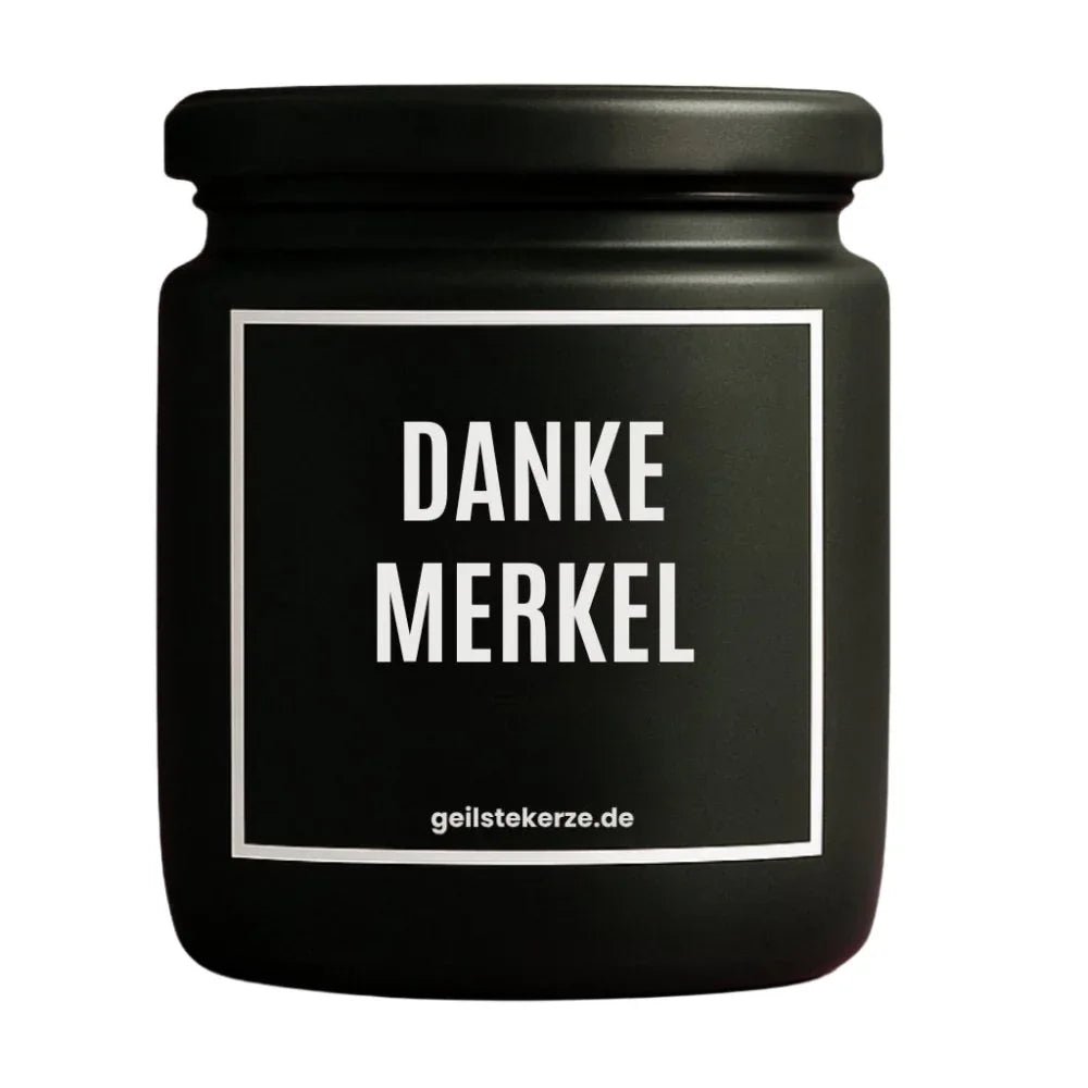 Vegane Bio-Kerze mit Spruch – Duftkerze I DANKE MERKEL