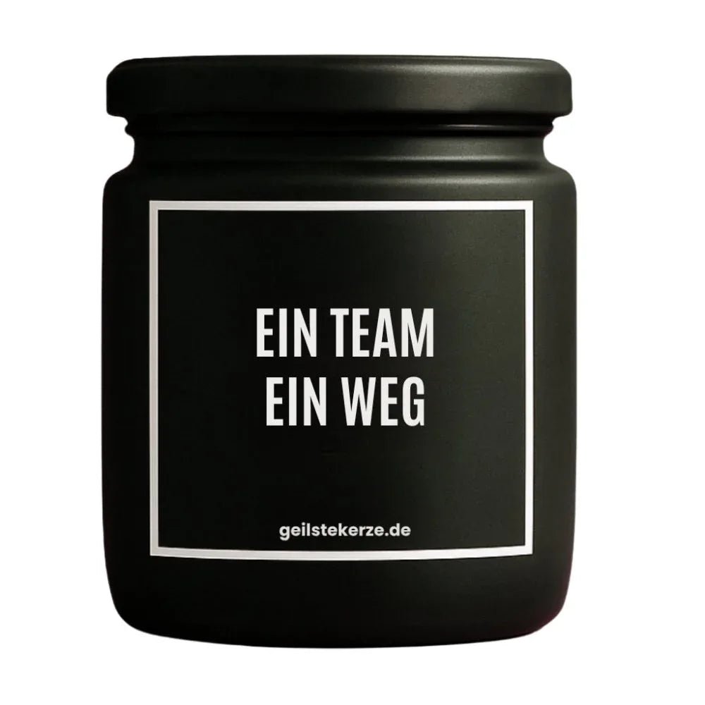Vegane Bio-Kerze mit Spruch – EIN TEAM EIN WEG